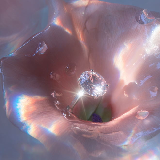 Jewelry ring with flower